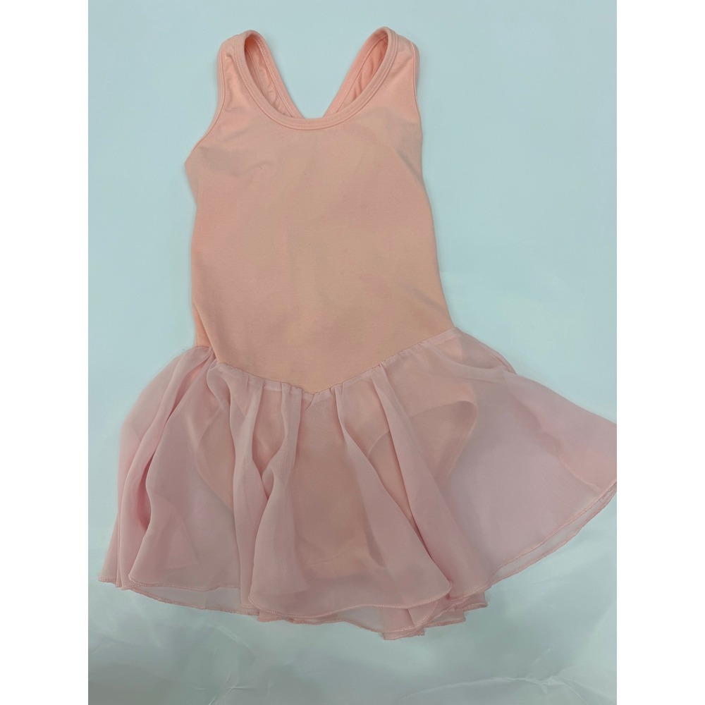 Arshiner Girls Ballet Leotard Dress Peach Pink Strappy Back Size 140 9-10 Years